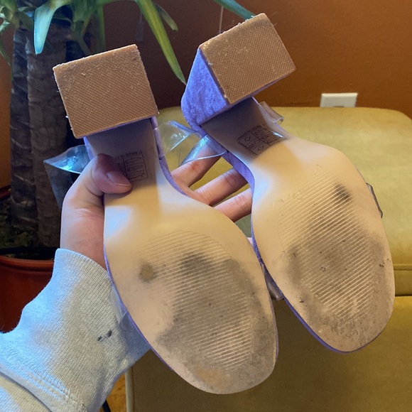 Clear heels with purple soles, size W US 9. - Picture 2 of 3